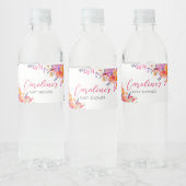 Baby in Bloom Bright Floral Baby shower Waterfles Etiket (Flessen)