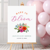 Baby in Bloom Bright Floral Baby shower Welkom Poster