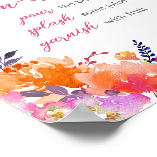 Baby in Bloom Bright Floral Mom Osa Bar Poster (Hoek)