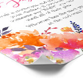 Baby in Bloom Bright Floral Zeg geen Baby Poster (Hoek)