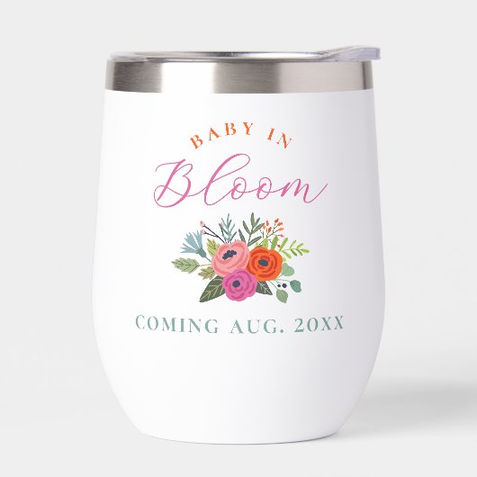 Baby in Bloom Bright Floral zwangerschapsaankondig (Links)