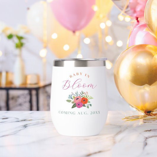 Baby in Bloom Bright Floral zwangerschapsaankondig (Vrijgezellenfeest)