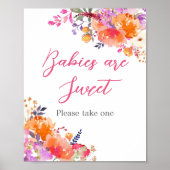 Baby in Bloom Bright Florals Baby's zijn zoet Poster (Voorkant)