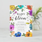 Baby in Bloom Bright & vet Baby shower Kaart (Staand voorkant)