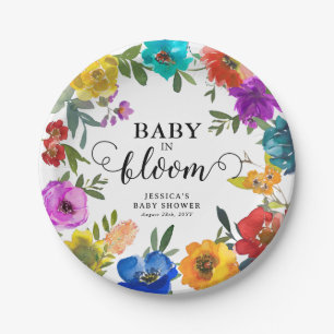 Baby in Bloom Bright & vet Baby shower Papieren Bordje