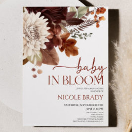 Baby in Bloom Bruin Bourgondisch Bloemen Baby show Kaart
