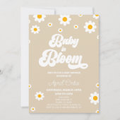 Baby in Bloom Bruin Retro Daisy Flower Baby shower Kaart (Voorkant)
