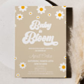 Baby in Bloom Bruin Retro Daisy Flower Baby shower Kaart