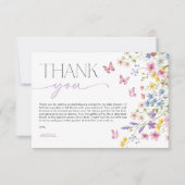 Baby in Bloom Butterfly Baby Shower Bedankkaart (Voorkant)