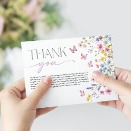 Baby in Bloom Butterfly Baby Shower Bedankkaart