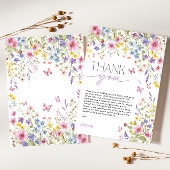 Baby in Bloom Butterfly Baby Shower Bedankkaart