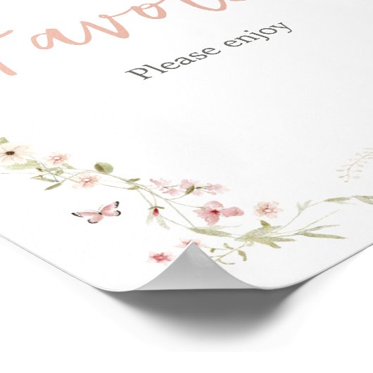 Baby in Bloom Butterfly Baby shower Favorieten Poster (Hoek)