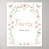 Baby in Bloom Butterfly Baby shower Favorieten Poster (Voorkant)