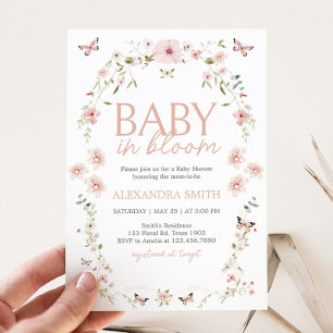 Baby in Bloom Butterfly Baby shower Kaart