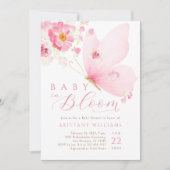 Baby in Bloom Butterfly Baby shower Uitnodiging (Voorkant)