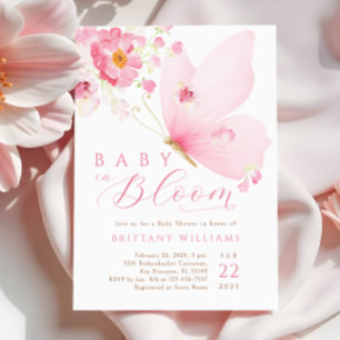 Baby in Bloom Butterfly Baby shower Uitnodiging