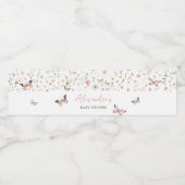 Baby in Bloom Butterfly Baby shower Waterfles Etiket (Enkel label)