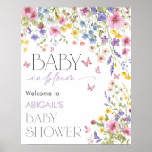 Baby in Bloom Butterfly Baby Shower Welcome Poster (Voorkant)