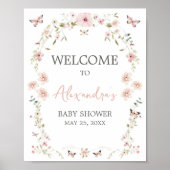 Baby in Bloom Butterfly Baby shower Welkom Poster (Voorkant)