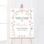 Baby in Bloom Butterfly Baby shower Welkom Poster