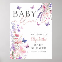 Baby in Bloom Butterfly Baby shower welkomstbord