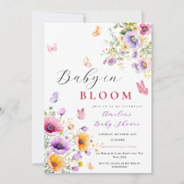 Baby in Bloom Butterfly Baby shower Wildflower Kaart