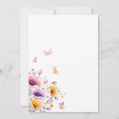 Baby in Bloom Butterfly Baby shower Wildflower Kaart (Achterkant)
