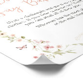 Baby in Bloom Butterfly Baby shower Zeg geen Baby Poster (Hoek)