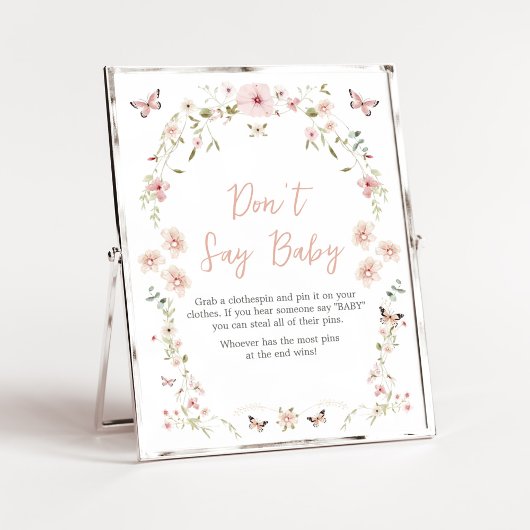 Baby in Bloom Butterfly Baby shower Zeg geen Baby Poster