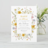 Baby in Bloom Butterfly bloemenfoto baby shower Kaart (Staand voorkant)
