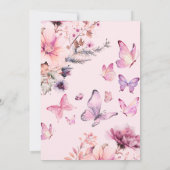 Baby in Bloom Butterfly Paarse Meisje Baby shower Kaart (Achterkant)