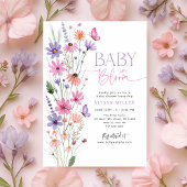 Baby in Bloom Butterfly Wildflower Baby shower Kaart