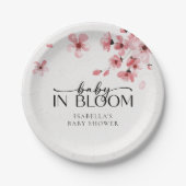 Baby in Bloom Cherry Blossom Baby shower Papieren Bordje (Voorkant)