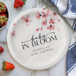 Baby in Bloom Cherry Blossom Baby shower Papieren Bordje