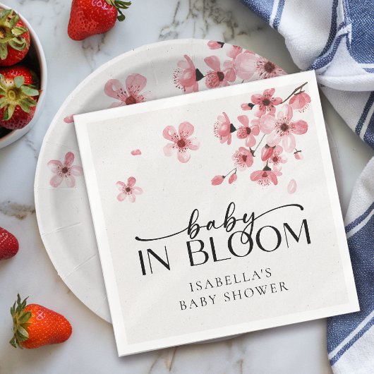 Baby in Bloom Cherry Blossom Baby shower Servet
