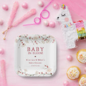 Baby in Bloom Cherry Blossom Papieren Bordje (Feest)