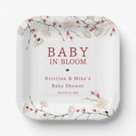 Baby in Bloom Cherry Blossom Papieren Bordje