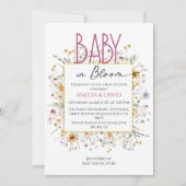 Baby in Bloom Chic Floral Baby shower Kaart (Voorkant)