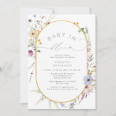 Baby in Bloom Chic Wildflowers Baby shower Kaart (Voorkant)