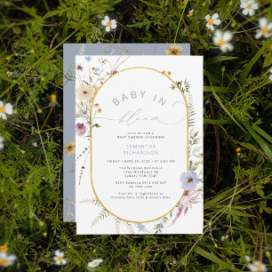 Baby in Bloom Chic Wildflowers Baby shower Kaart