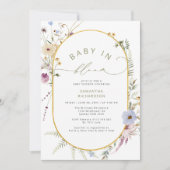 Baby in Bloom Chic Wildflowers Baby shower Kaart (Voorkant)