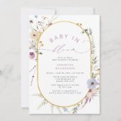 Baby in Bloom Chic Wildflowers Baby shower Kaart (Voorkant)