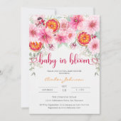 Baby in Bloom Citrus and Pink Floral Baby Shower Kaart (Voorkant)