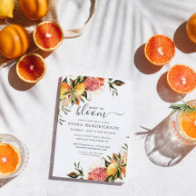 Baby in Bloom | Citrus Baby Shower Uitnodiging