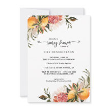Baby in Bloom | Citrus Baby Shower Uitnodiging