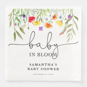 Baby in Bloom Colorful wildbloemen lentbloem Servet