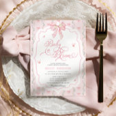 Baby in Bloom Coquette Roze Bow Baby shower Kaart