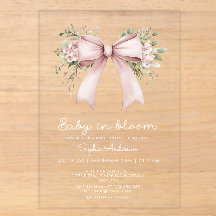 Baby In Bloom Coquette Roze Strik Baby Shower