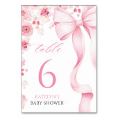 Baby in Bloom Coquette Table Numbers Kaart (Voorkant)
