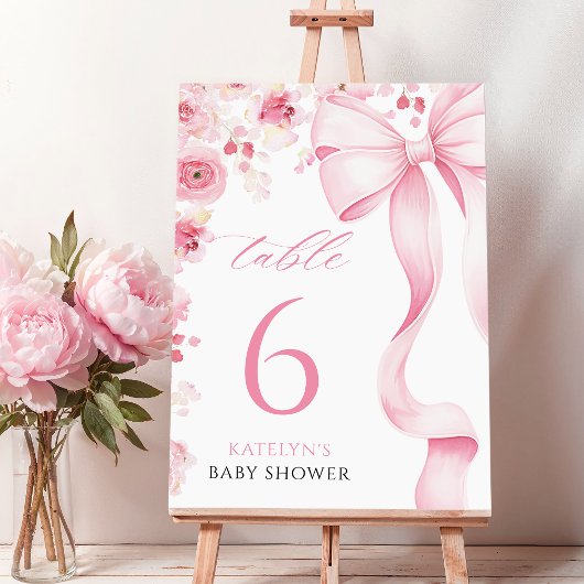 Baby in Bloom Coquette Table Numbers Kaart